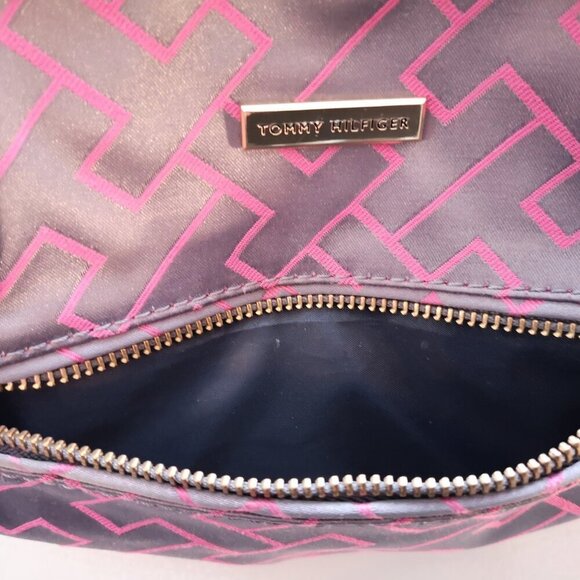 2 / $30.00 - Tommy Hilfiger Grey & Pink Patterned with Brown Handles Handbag - Picture 6 of 15